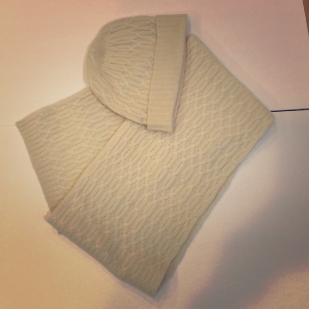 Cashmere hat and scarf.